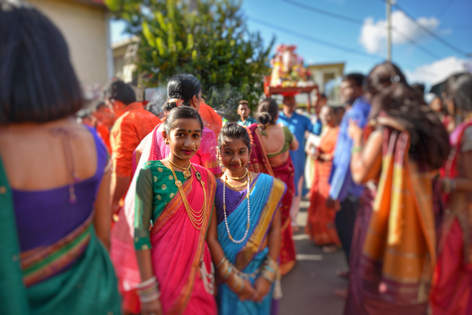 two little girls in their traditional-dress